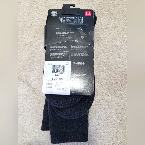 NWT Men’s Under Armour Boot Socks, size Large - Picture 2 of 3